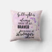 Genoemd GODDAUGHTER Motivatie Citaat Unicorn Roze Kussen (Achterkant)
