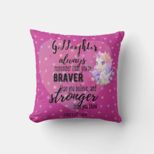 Genoemd GODDAUGHTER Motivatie Citaat Unicorn Roze Kussen