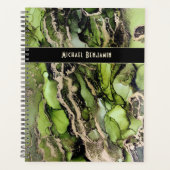 Genoemd Groene Zwart Goud Abstracte Kunst Planner (Voorkant)