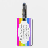 Genoemd heldere regenboog wolk roze bagagelabel (Achterkant verticaal)