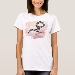 Genoemd Ik Bijt Hout Rattle Snake op Roze T-shirt