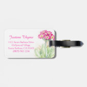 Genoemd primula roze fine art waterverf bagagelabe bagagelabel (Achterkant horizontaal)