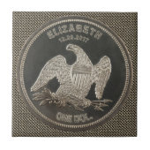 Genoemd Silver 1865 Dollar Tile Tegeltje (Voorkant)