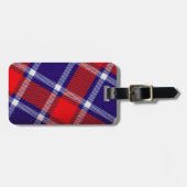 Genoemd tartan blauw, rood en wit bagagelabel (Voorkant horizontaal)