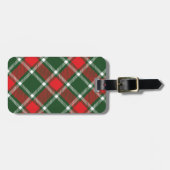 Genoemd tartan groen, rood en wit bagagelabel (Voorkant horizontaal)