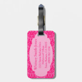 Genoemd vochtig roze bagagelabel (Achterkant verticaal)