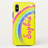 Genoemde 6 letters regenbooggele ifoon Case-Mate iPhone case (Achterkant)