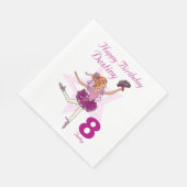 Genoemde ballerinemmeisjes 8e verjaardag luiers servetten (Hoek)