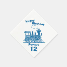 Genoemde blauwe trein jongens 12e verjaardag serve servet
