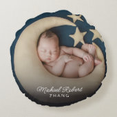 Genoemde Foto Newborn Baby Rond Kussen (Achterkant)