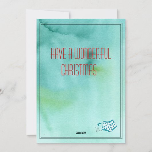 Genoemde haal uw Fat Pants Ready Fun Holiday Kaart (Achterkant)