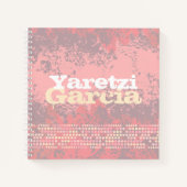 Genoemde koraalroze meisjes abstract notitieboek (Voorkant)