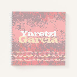 Genoemde koraalroze meisjes abstract notitieboek