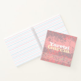 Genoemde koraalroze meisjes abstract notitieboek