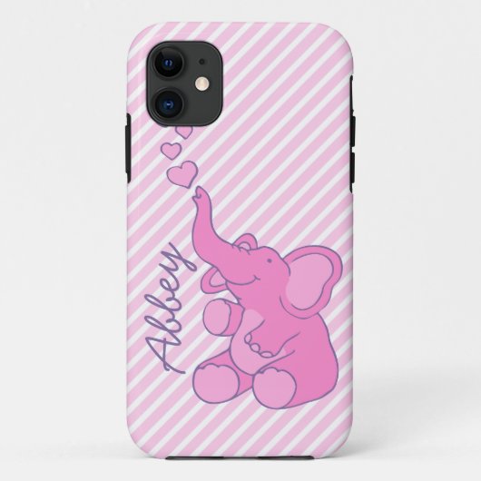 Genoemde leuke roze olifantsiphone 5 hoesje (Achterkant)
