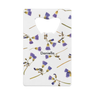 Genoemde Paarse bloemen Creditkaart Flessenopener