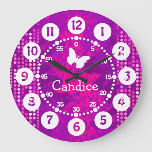 Genoemde roze paarse stippen die gemakkelijk te le grote klok (Voorkant)