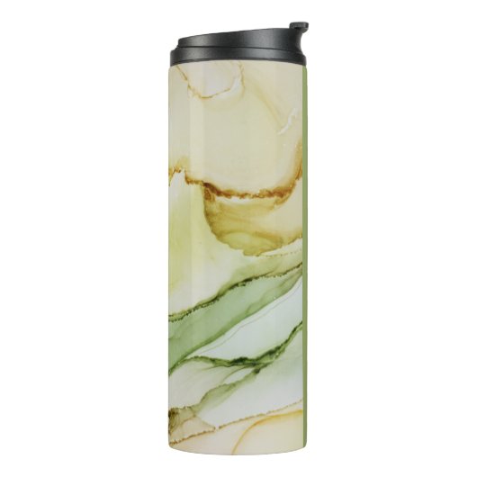 Genoemde Sage Green Abstract Pastel Thermal Tumble Thermosbeker (Gedraaid links)