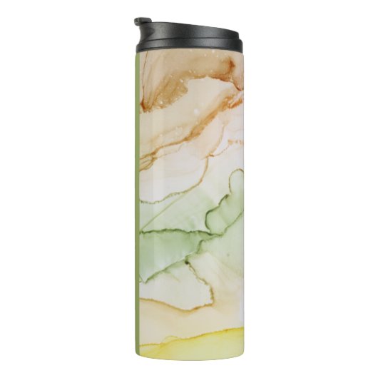 Genoemde Sage Green Abstract Pastel Thermal Tumble Thermosbeker (Geroteerd rechts)