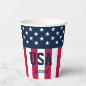 Genoemde sterren en Stripes Rood Blauw Papieren Bekers (Achterkant)