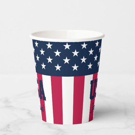 Genoemde sterren en Stripes Rood Blauw Papieren Bekers (Links)