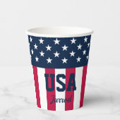 Genoemde sterren en Stripes Rood Blauw Papieren Bekers (Voorkant)
