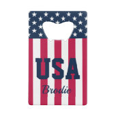 Genoemde sterstripes creditkaart flessenopener (Achterkant)