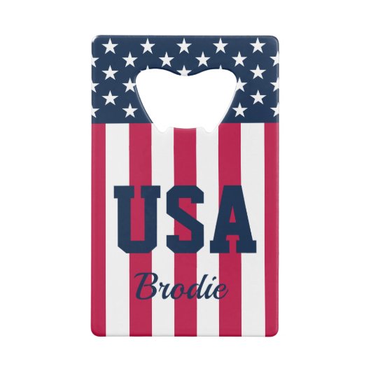 Genoemde sterstripes creditkaart flessenopener (Achterkant)