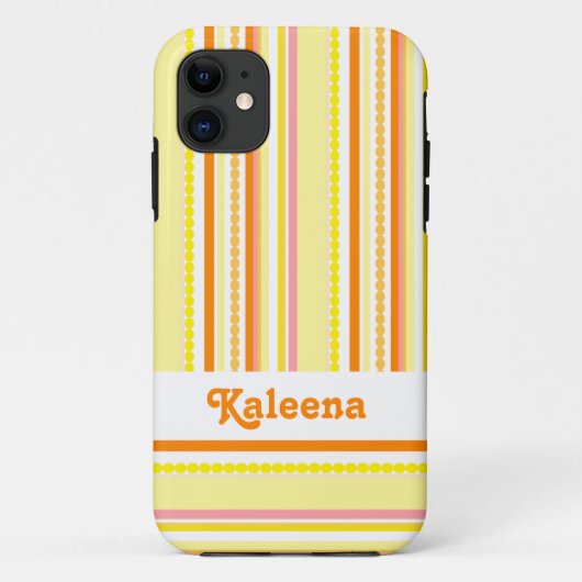 Genoemde stripe kralen oranje roze Case-Mate iPhone case (Achterkant)