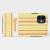 Genoemde stripe kralen oranje roze Case-Mate iPhone case (Achterkant (horizontaal))