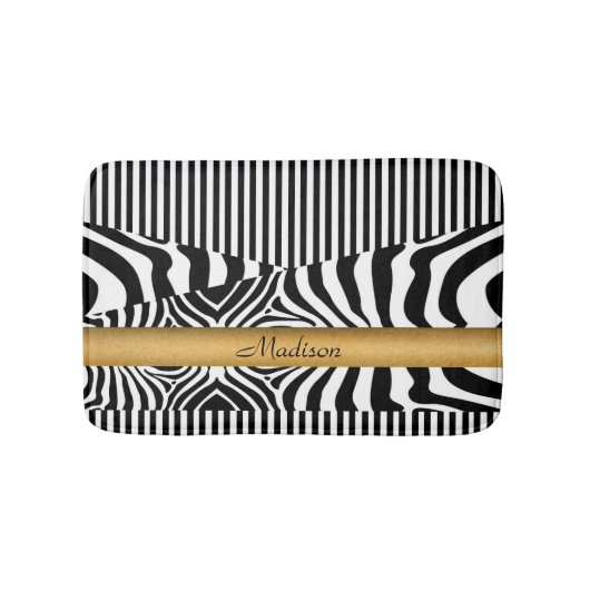 Genoemde Zebra en Stripes Badmat (Voorkant)