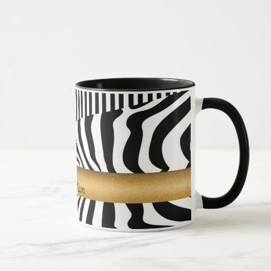 Genoemde Zebra en Stripes Mok (Rechts)