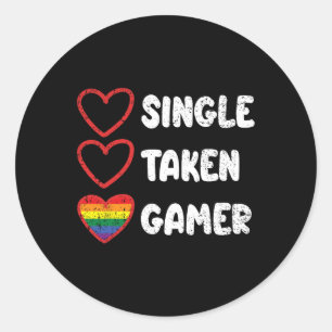 Genomen Gamer Gay Pride Vlag LGBT-Q Gaming Video-g Ronde Sticker