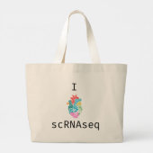 Genomics Single Cell Brain & I Heart scRNAseq Grote Tote Bag (Achterkant)