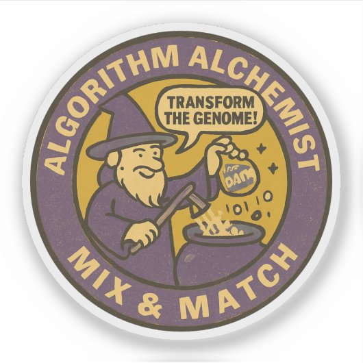 Genomische Transmutatie Data Alchemie aan het Werk Sticker (Voorkant)