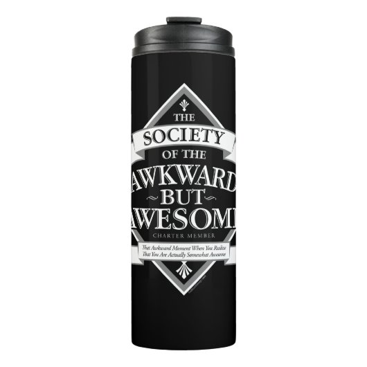 Genootschap van de Awkward, maar Geweldige thermis Thermosbeker (Voorkant)