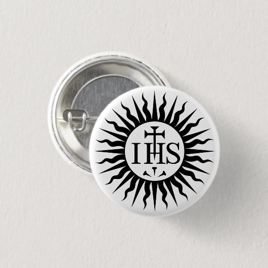 Genootschap van Jezus (jezuïeten) Logo Ronde Button 3,2 Cm (Voorkant /achterkant)