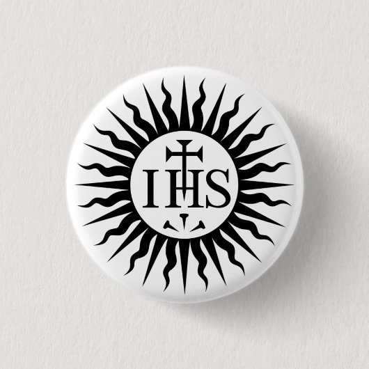 Genootschap van Jezus (jezuïeten) Logo Ronde Button 3,2 Cm (Voorkant)
