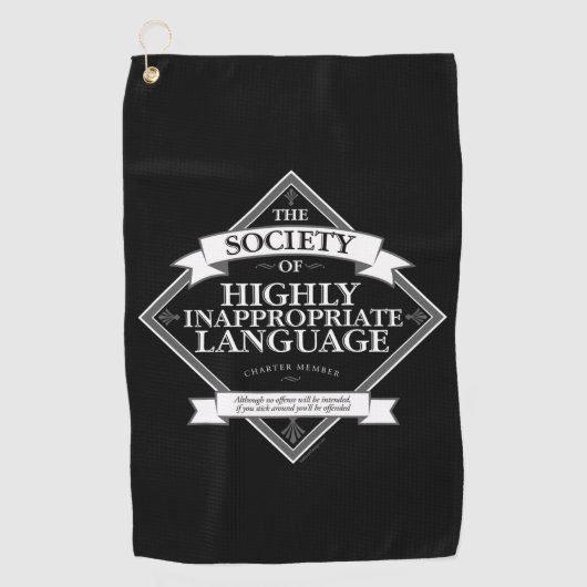Genootschap van zeer ongeschikte taal golfhanddoek (Voorkant)