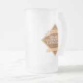 Genootschap van zeer ongeschikte taal matglas bierpul (Voorkant rechts)