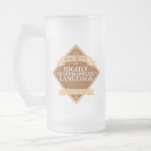 Genootschap van zeer ongeschikte taal matglas bierpul (Links)