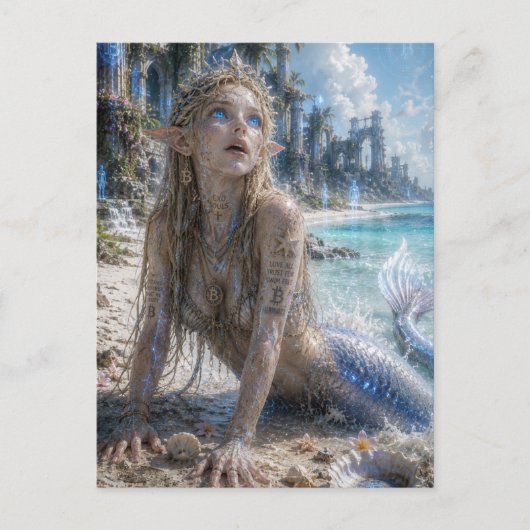 Genot / Zeemeermin / Witte Stranden Briefkaart (Voorkant)