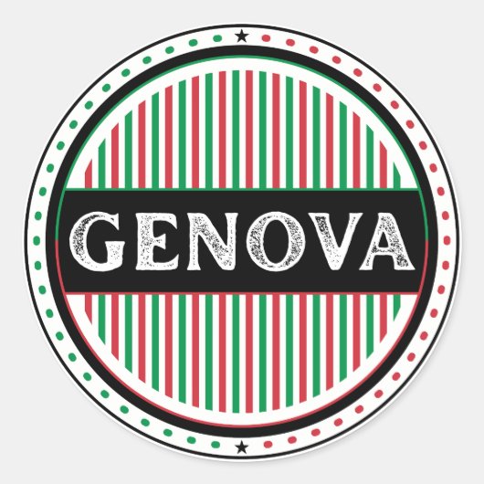 Genova City Pride Emblem – Italian Identity Ronde Sticker (Voorkant)