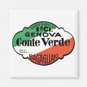 Genova Conte Verde Bagage Label Magneet