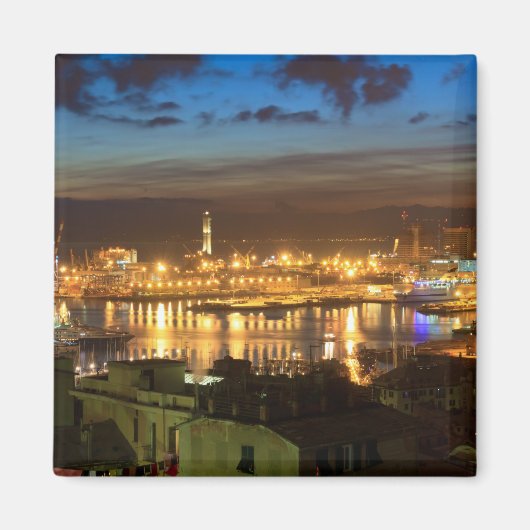 Genova en de haven bij avond magneet (Voorkant)