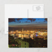 Genova en de haven 's avonds briefkaart (Voorkant / Achterkant)