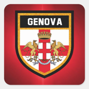 Genova Flag Vierkante Sticker