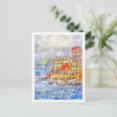 Genova Italië Travel Place Waterverf Briefkaart (Staand voorkant)