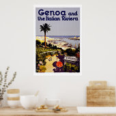 Genova Italy Vintage Travel Poster (Keuken)