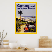 Genova Italy Vintage Travel Poster (Keuken)